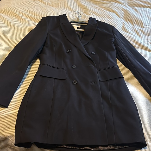 Elegant Black Double-Breasted Women's blazer dress- longer length . NWOT size 10 - Picture 3 of 6